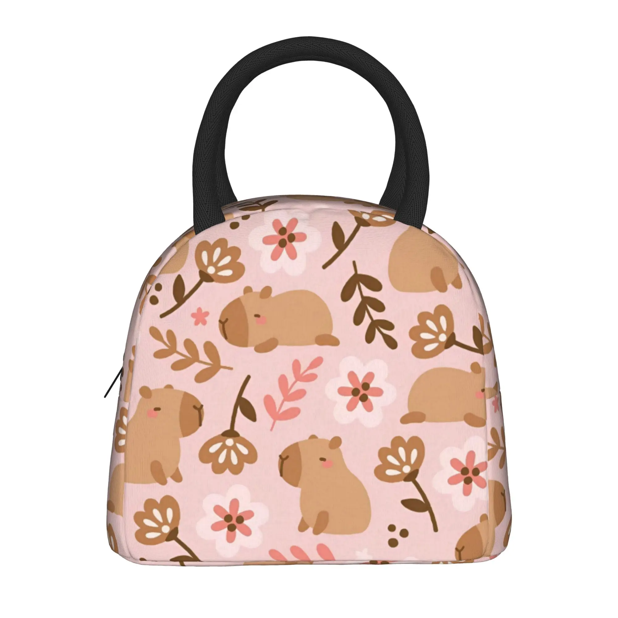 Cute Capybara Cartoon  Insulated Lunch Bags Thermal Bag Lunch Container  Portable Tote Lunch Box for Men Women Beach  Outdoor