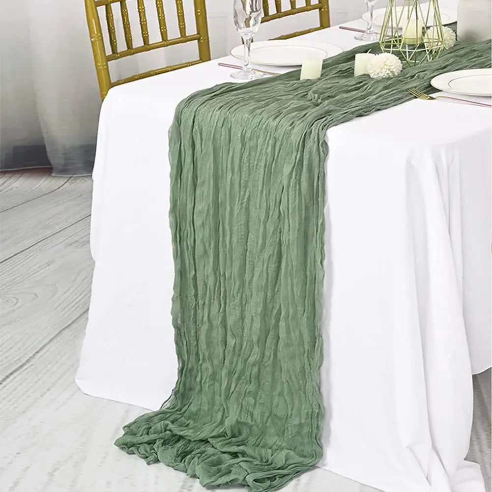 Table Runner Rustic Tablecloth Soft Washable Non-Fading Hand-dyed Tablecloth Wedding Party Decoration