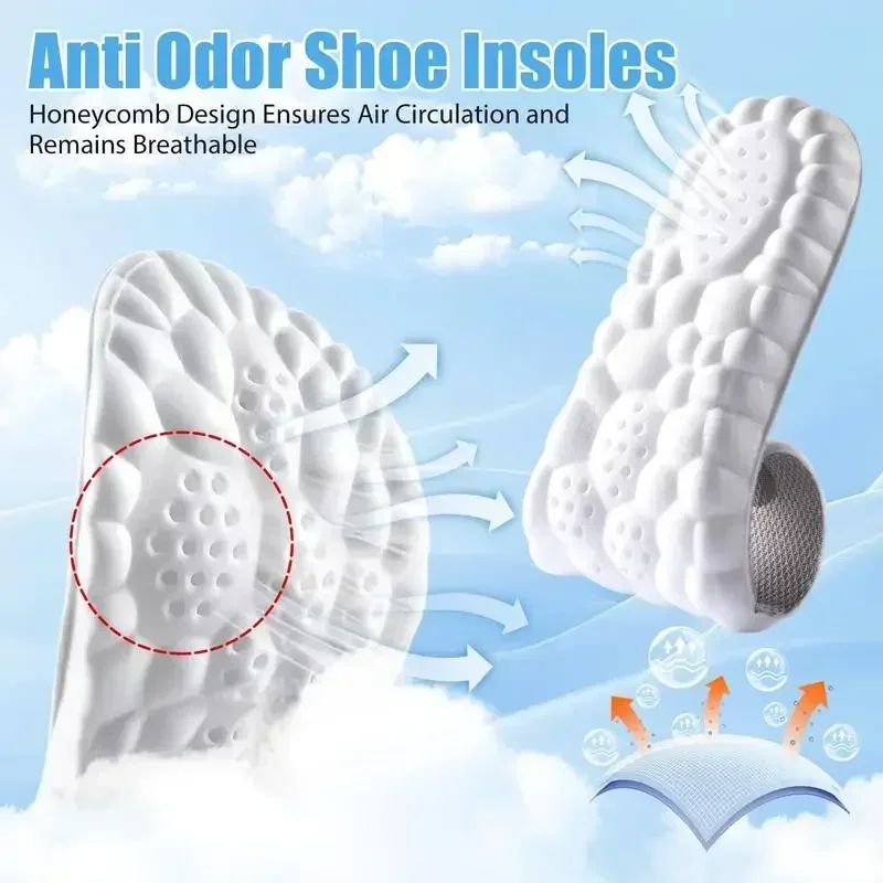 ¿Pies cansados? Plantillas acolchadas 4D con Air Cloud Tech: ¡comodidad superior, soporte durante todo el día!
