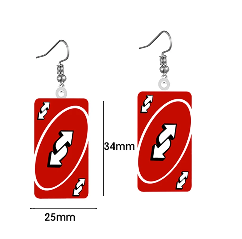 Acrylic Earrings Two-sided Rectangle Drop Earrings Magic Poker Game Card Crafts Dangle Acrylic Jewelry for Girl Woman Gift