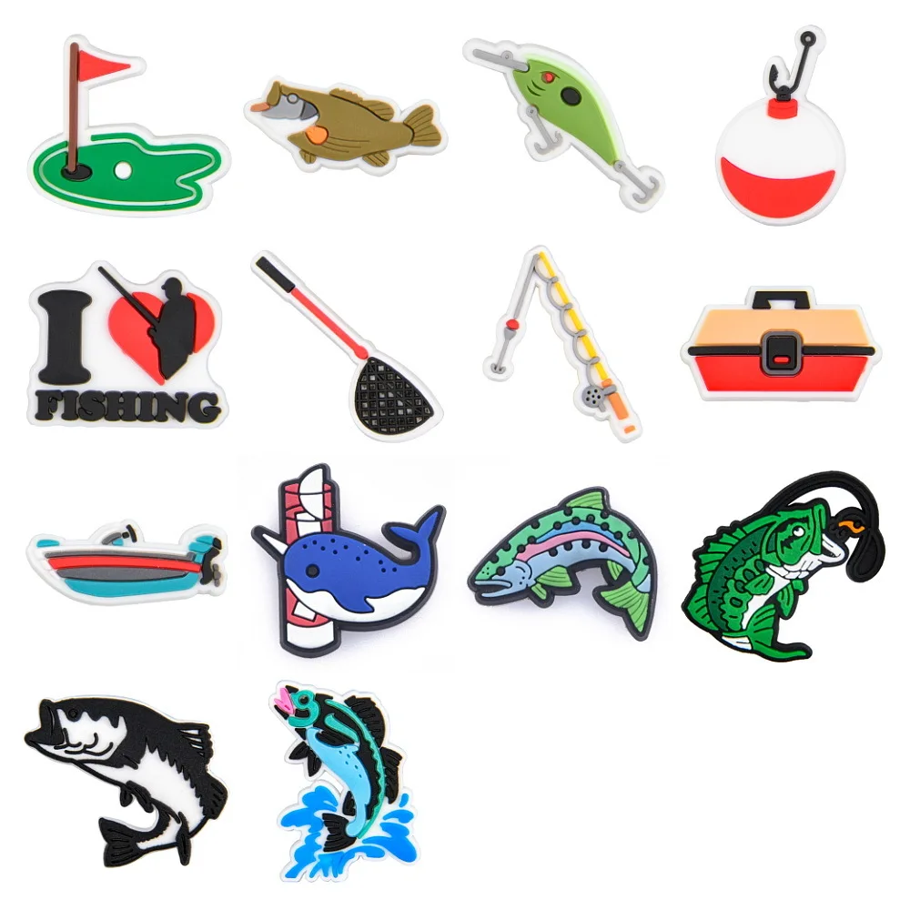 Water Sports Charms For Clogs Pvc Finishing Tools Shoe Charms For Women Men Sandals Clogs Decoration Accoessories Birthday Xmas