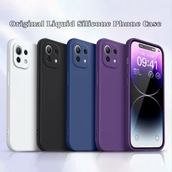 Internal Flocking Funda Case for Xiaomi Mi 11 Lite 11Lite NE 5G Soft Original Liquid Silicone Camera Protection Back Cover Shell