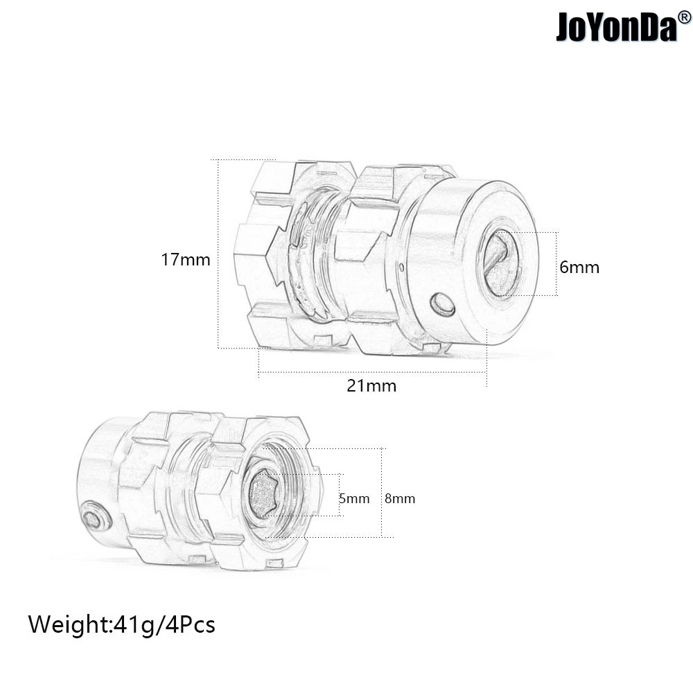 #5353X Set of four 17 mm hubs and wheel nuts for RC Car Traxxas 1/10 T-MAXX E-REVO 3.3 53097 Slayer Pro 4x4 Summit