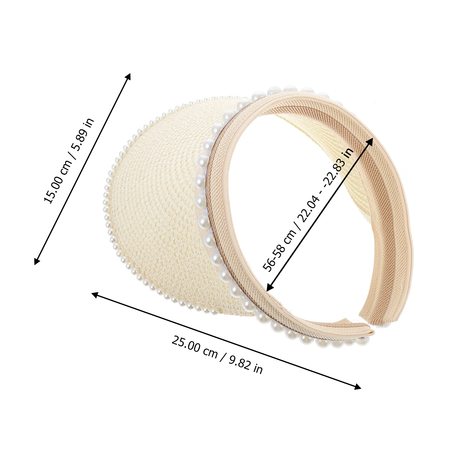 

Women Sun Hat Hollow Pearl Ornaments Wide Brim Summer Straw Caps Fashionable Cycling Travel Sun Visor Protection Breathing