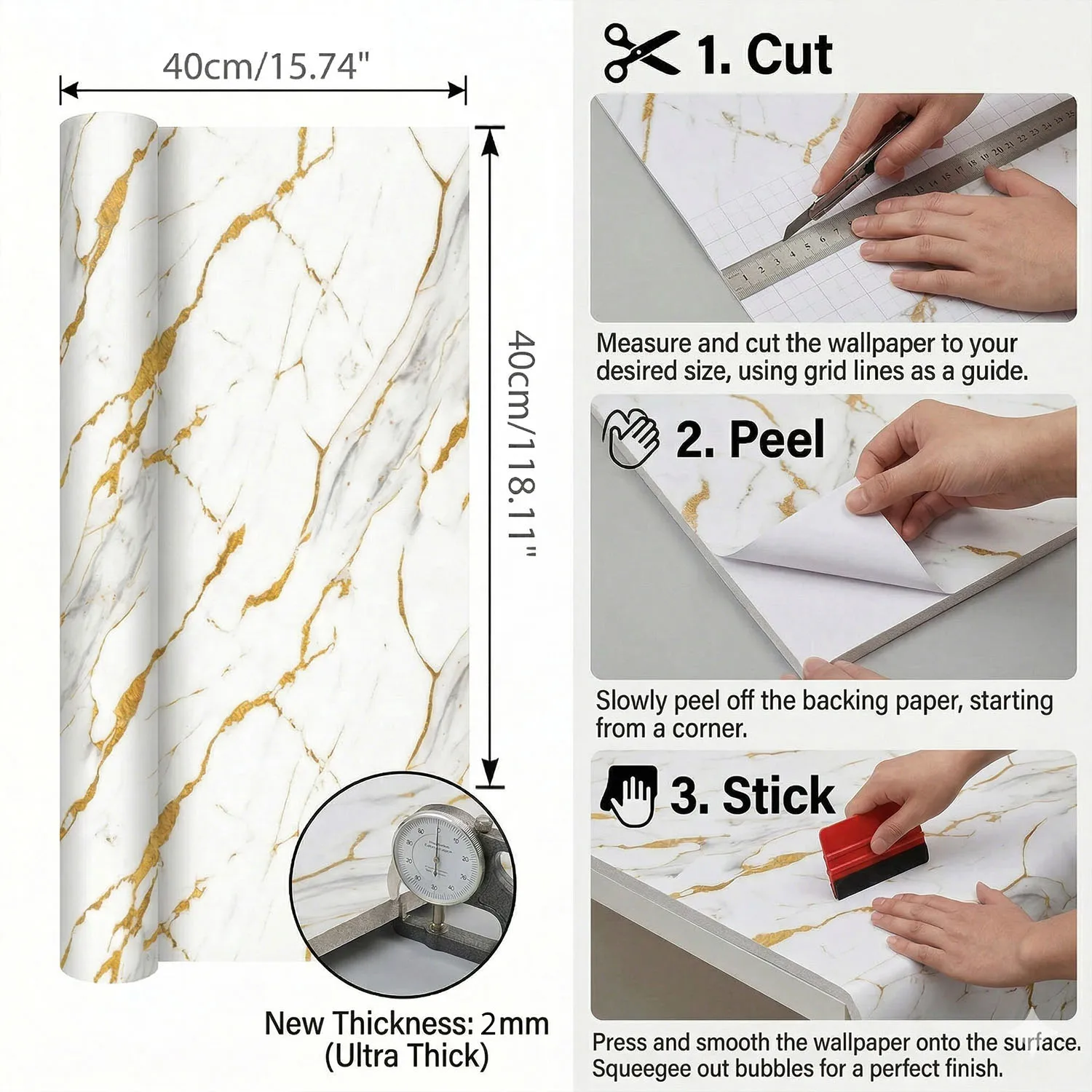 Marble Wall Stickers Kitchen Countertop Removable 118