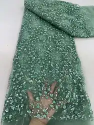 Latest Classic Hot Sales Superior Quality Elegant Embroidery Sequin Tulle Lace Fabric for Wedding Party Dress