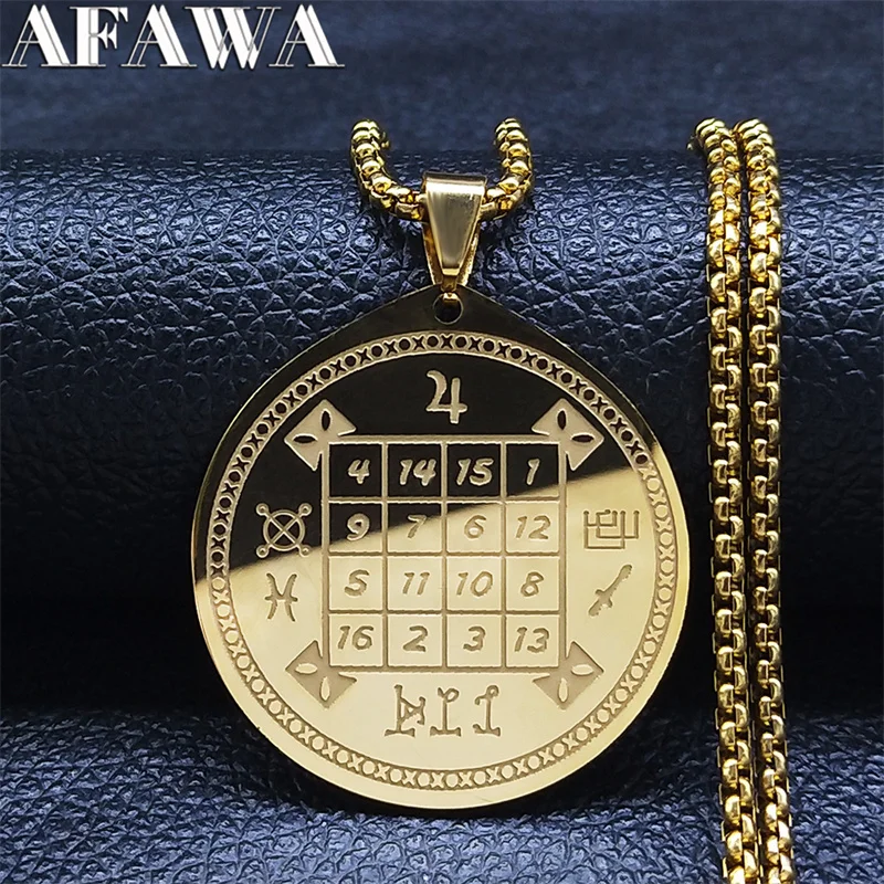 

Witchcraft Digital Divination Stainless Steel Long Chain Necklace Men/Women Necklaces Pendants Jewelry collier homme N3125S02