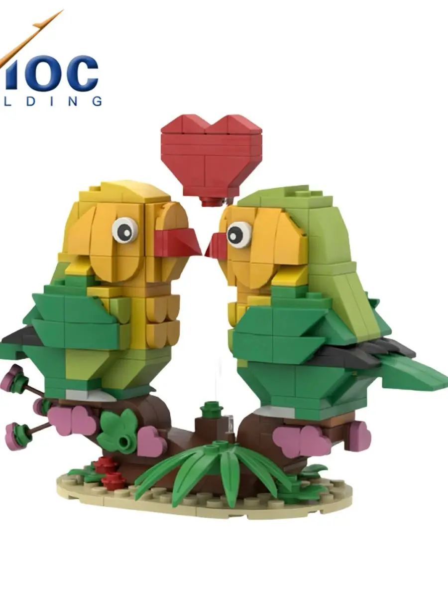 Het "Amorous Birds" MOC-assemblage DIY creatief speelgoed - een uitstekende cadeaukeuze voor jonge baksteenliefhebbers. - afbeelding 2