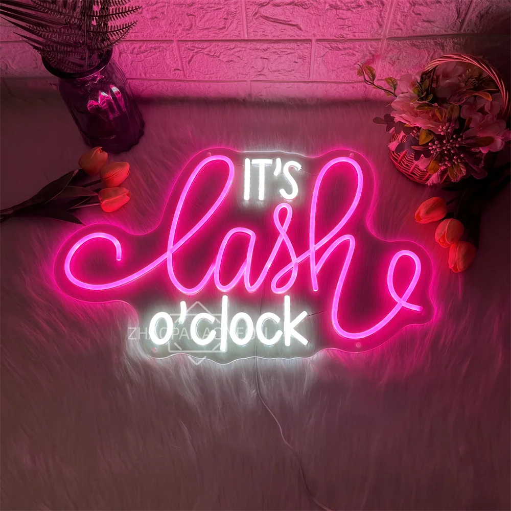

Светодиодная неоновая вывеска It's Lash O' Clock для декора стен Lashes Salon Beauty Room Decor Неоновые вывески LED Lash Shop Внутренние наружные светильники