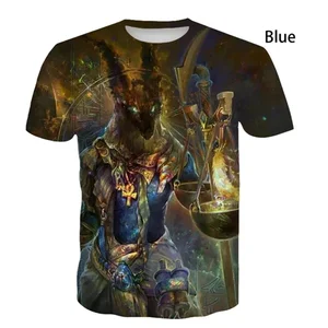 Anubis 3D -Männer gedruckt T -Shirt, Horus t -Shirt, ägyptisches Auge Auge Ägyptens, Pharao, Kurzarm, Vintage Streetwear, lustige Kinder 6 Hauptverkleidungskleidung Ägypten männlich - №5