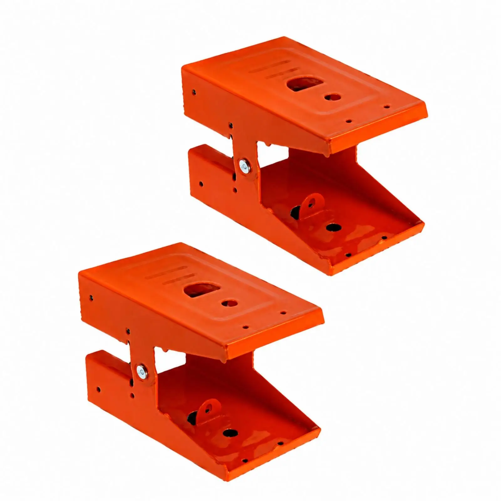 Cold Rolled Steel Workbench Clamp for Sawhorse Orange Bracket Wood Board Connector Folding Design Anti Slip Pin for Carpentry