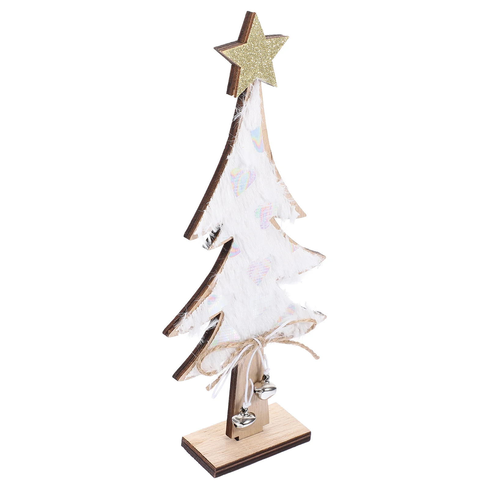 

Christmas Tree Wood Ornaments Decorations Lovely Xmas Craft Desktop Crafts Table for Party Indoor
