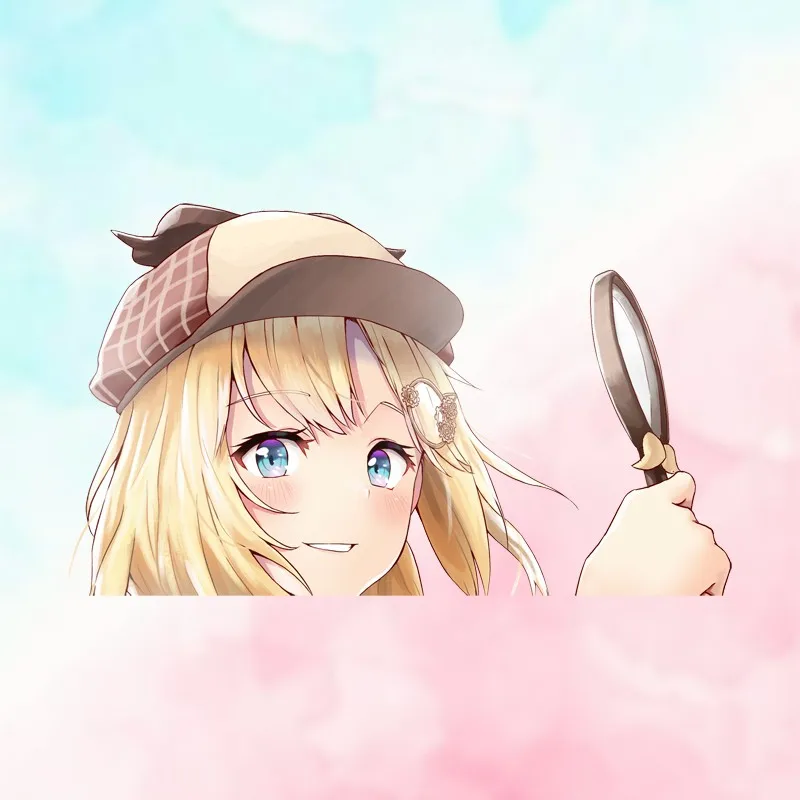 

EARLFAMILY Hololive En Decal Personality Creative VAN Car Stickers DIY Waterproof Sunscreen Window Vehicle SUV Decal Car Styling