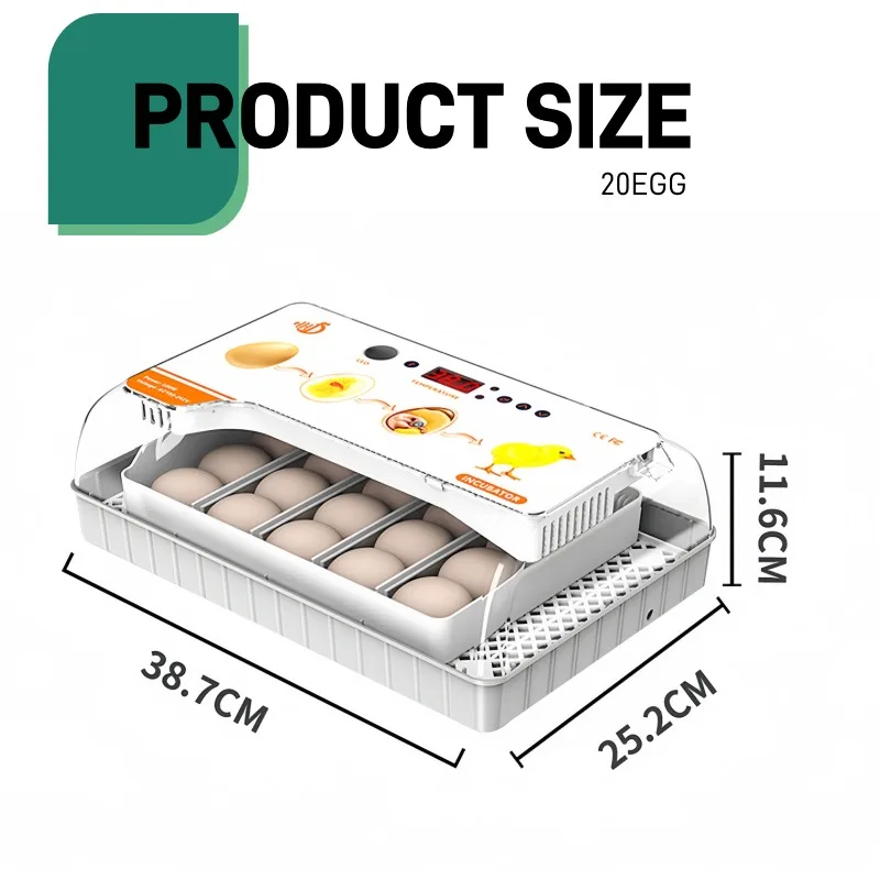 

2025 Полная автоматическая 20 S для курицы, перепела, утки, мини-фермы, домашняя инкубационная машина