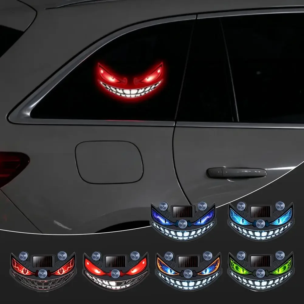 Solarbetriebene dynamische Neon-Atmosphärenlampe LED Teufelsauge Autolicht, kabellose Windschutzscheiben-Dekoration mit Saugnapf und Autosensor – Detail 12