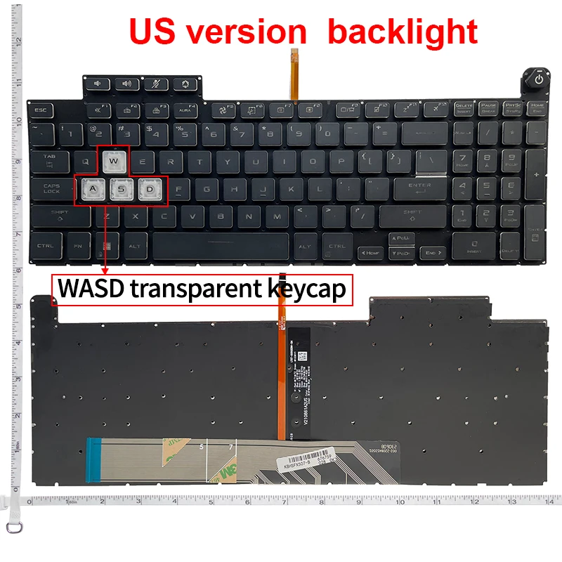 Teclado de Retroiluminação us para Asus Tuf Gaming F15 Fx507zr Fa507 Fa507r Fx707 Fx517 Ga507 Teclados de Substituição 6913us00 V210846ds1