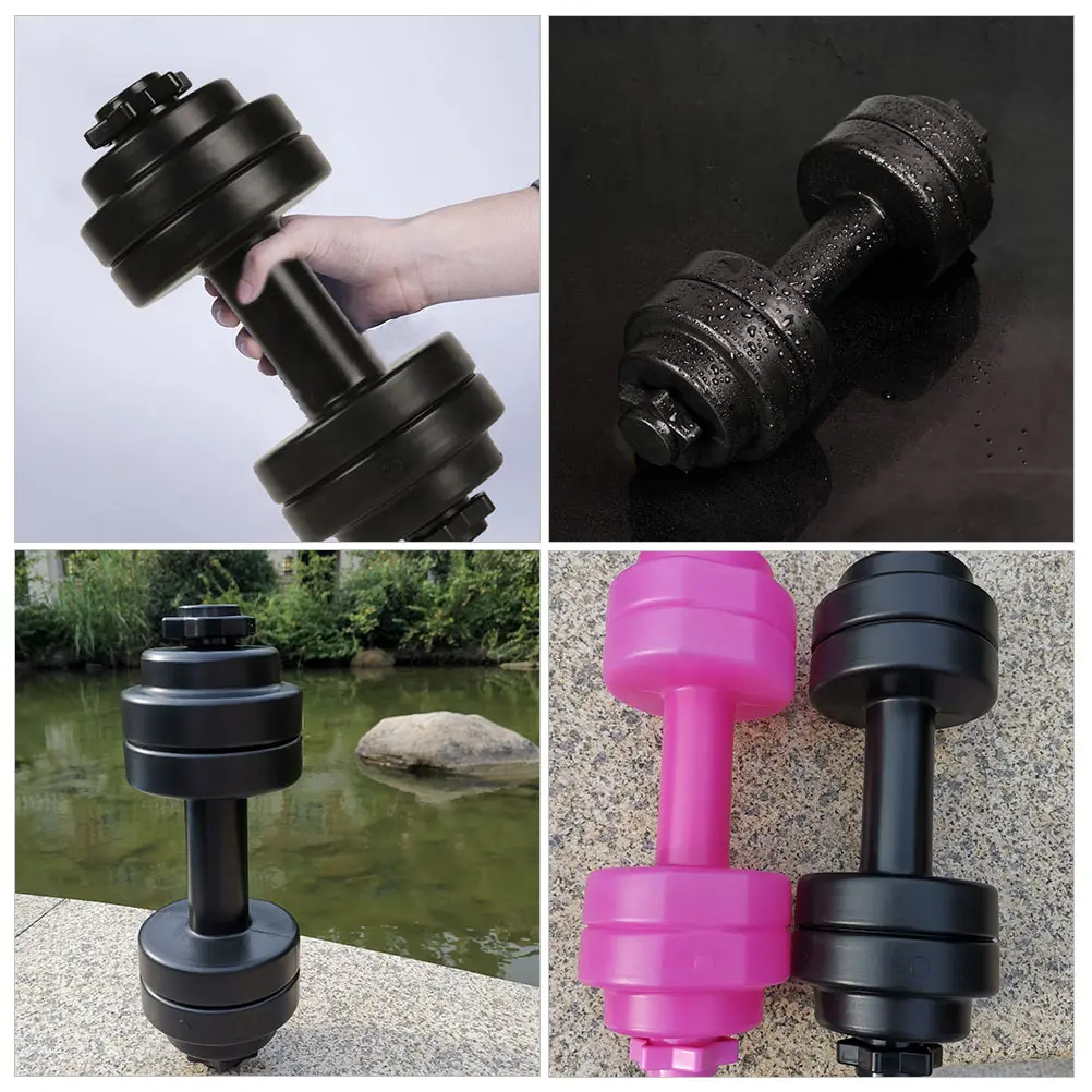 

2 pcs Fitness Dumbbell Shaped Water Bottle Large Capacity Leak Proof Safe PE Material Fitness Water Bottle Sports Yoga Gifts