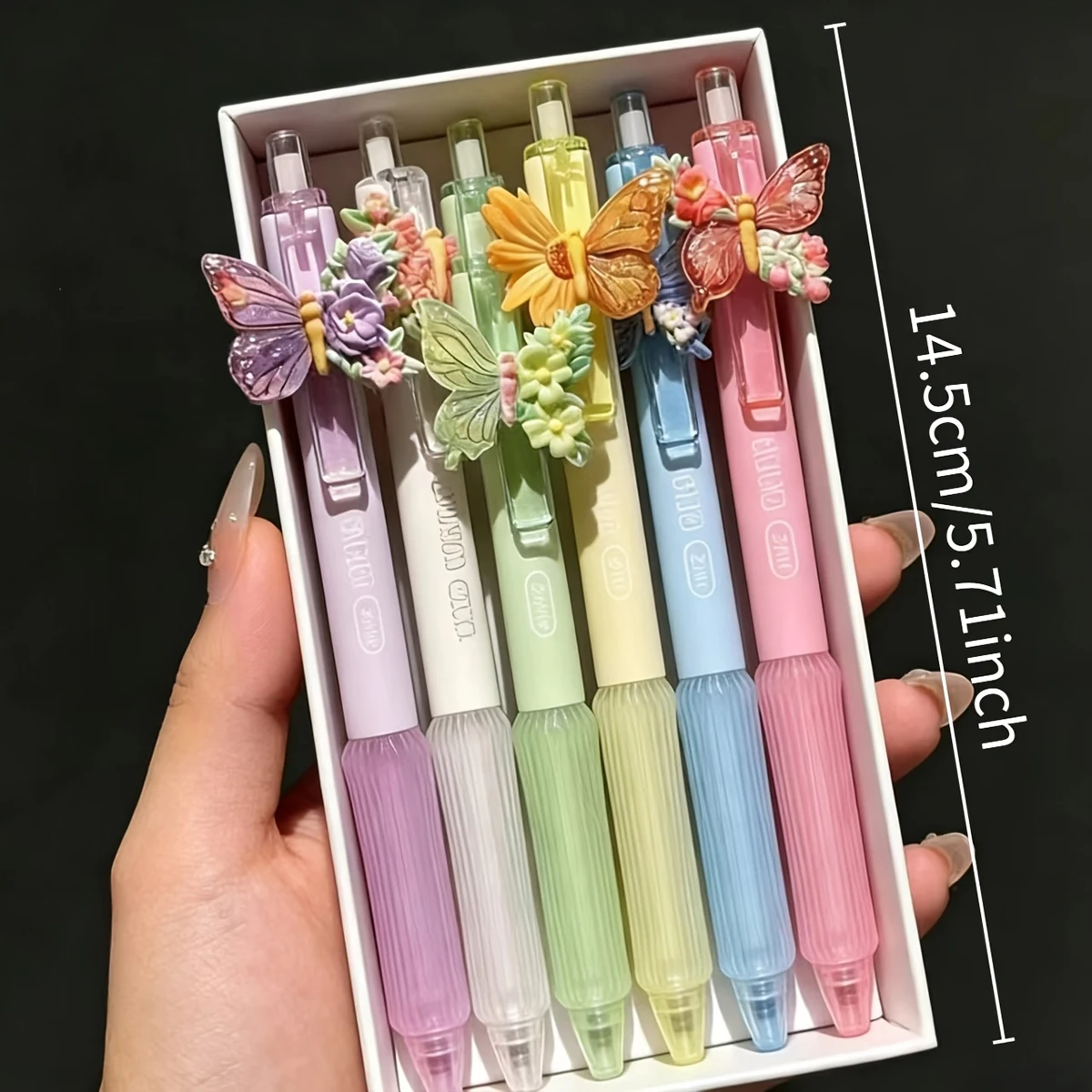 3pc Colorful Floral Butterfly Ballpoint Pens | Scented, Retractable, Smooth Writing | for Diaries, Office, Study, Exquisite Gift