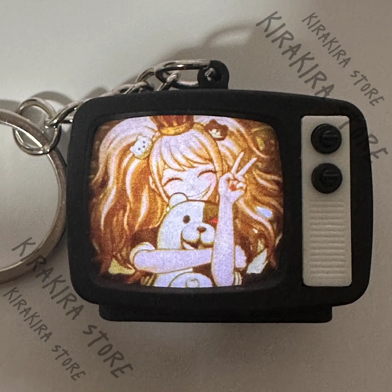 

Danganronpa Enoshima Junko Anime Small TV Shaped Keychain Creativity Shines Pendant Cosplay Ornaments Decor Hanging Drop