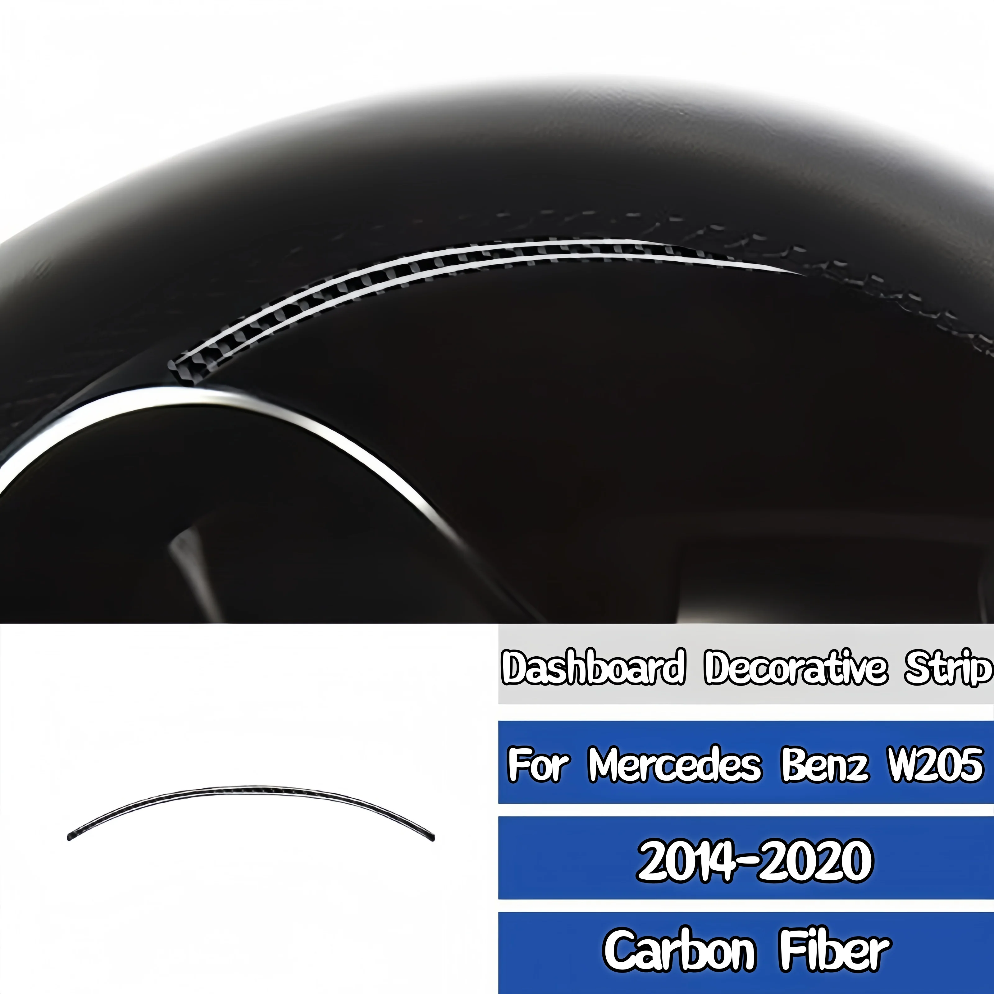 

For Mercedes W205 Benz C Class GLC 2014-2020 Carbon Fiber Auto Dashboard Panel Decorative Strip Trim Sticker Car Accessories