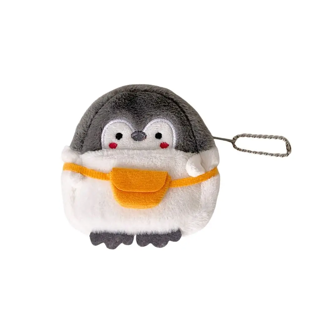 Children's Christmas Gift Cartoon Penguin Women Girls Coin Purse Plush Cute Earphone Organizer Bag Kawaii Bag Charm