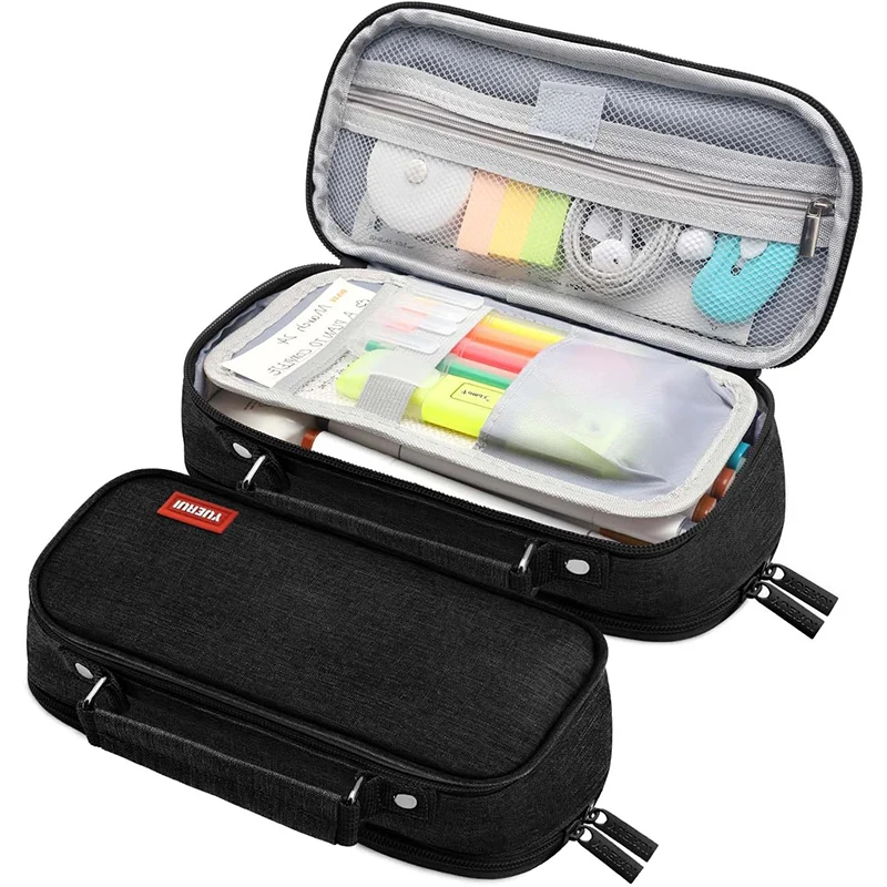 Pen Storage Bag Pencil Case 4 Layer Large Capacity Cosmetic High Quality Study Supplies Simple Student Stationary Boxes