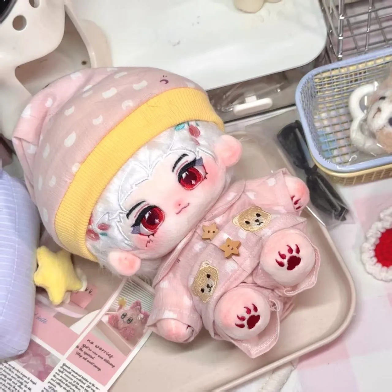 In stock 20cm Love and Deepspace Sylus  Stuffed Plushies Doll With Skeleton Pillow Ornament Anime Figure Game Toy Kids Gift Cart