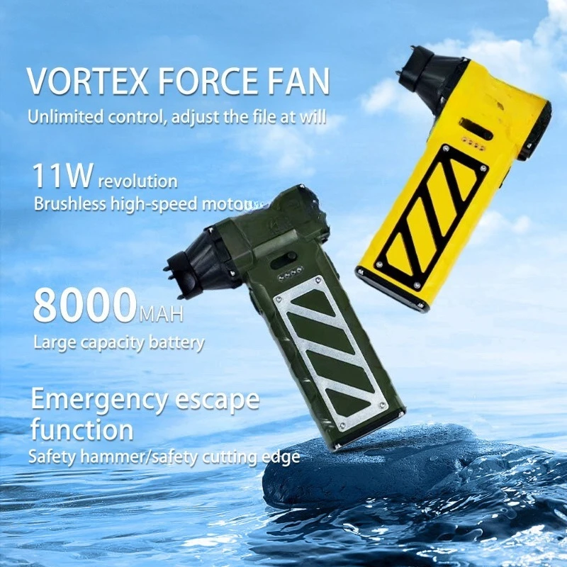 Multifunctional Handheld Fan Camping Turbo Jet Violent Fan Air Dust Collector Brushless Motor Mini Turbo Fan Outdoor