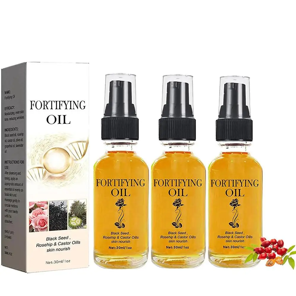 3PCs Rosehip Oil Castor Oil Black Seed Oil Rosehip Oil Face Serum, Facial Moisturizer Organic Natural Face Oil Rosehip Seed Oil