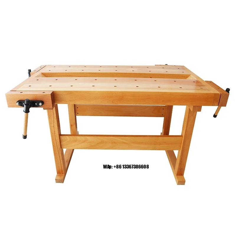 Table Size 1400*800mm Beech Wood 4 Vise Workbench