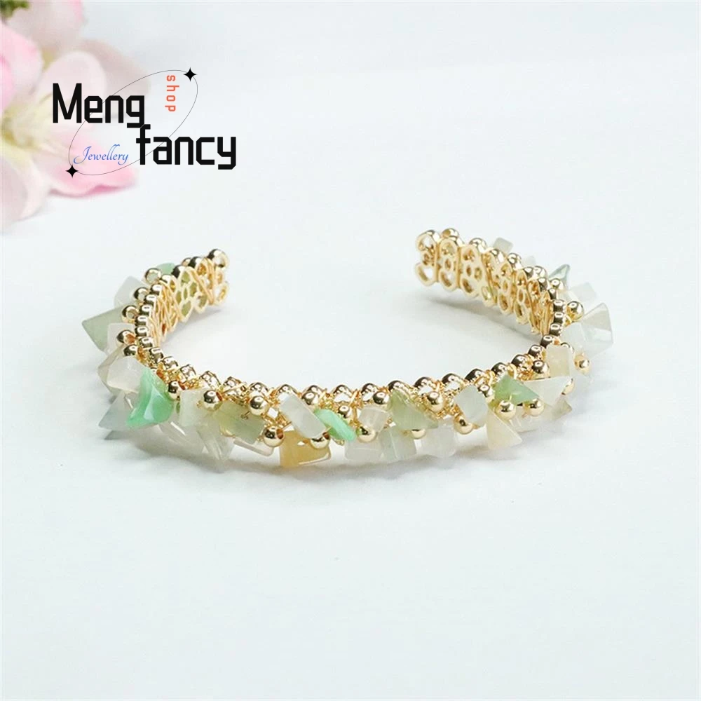 

Natural Burmese Jadeite Colourful With Shape Jade Bracelet Exquisite Elegant Simple High-grade Fashion Luxury Quality Jewelry