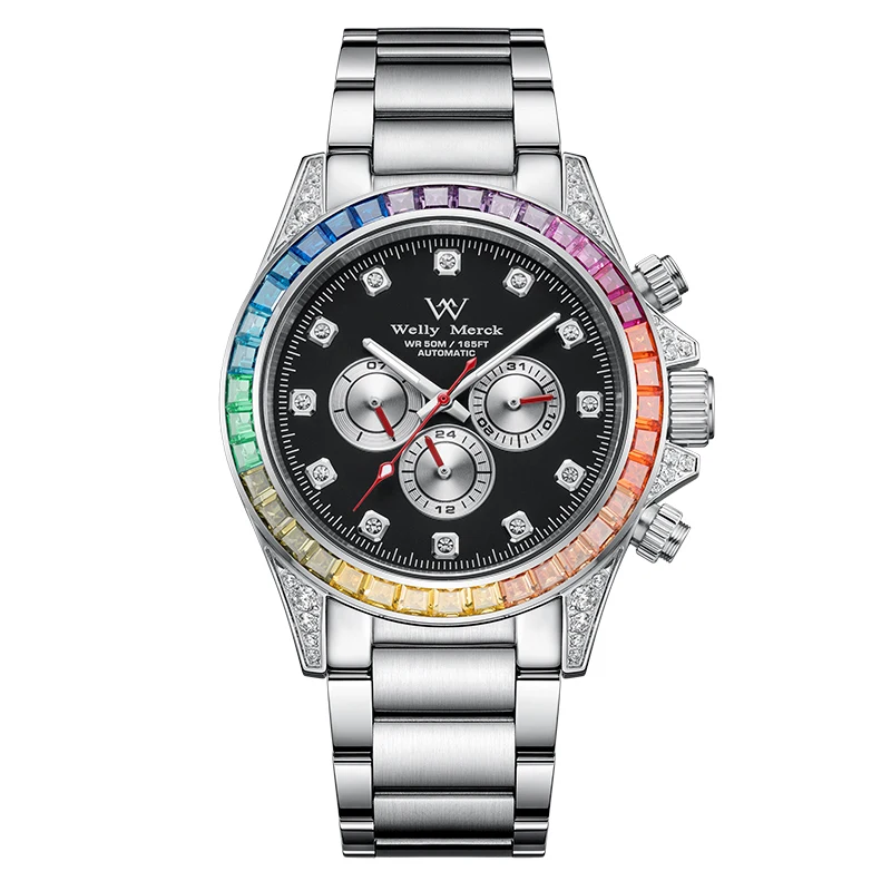 WM Watch Automatic Mechanical 2260 Man Dive Watch 50M Waterproof Helium Valve Sapphire Welly Merck Diver Watches 115M-WM