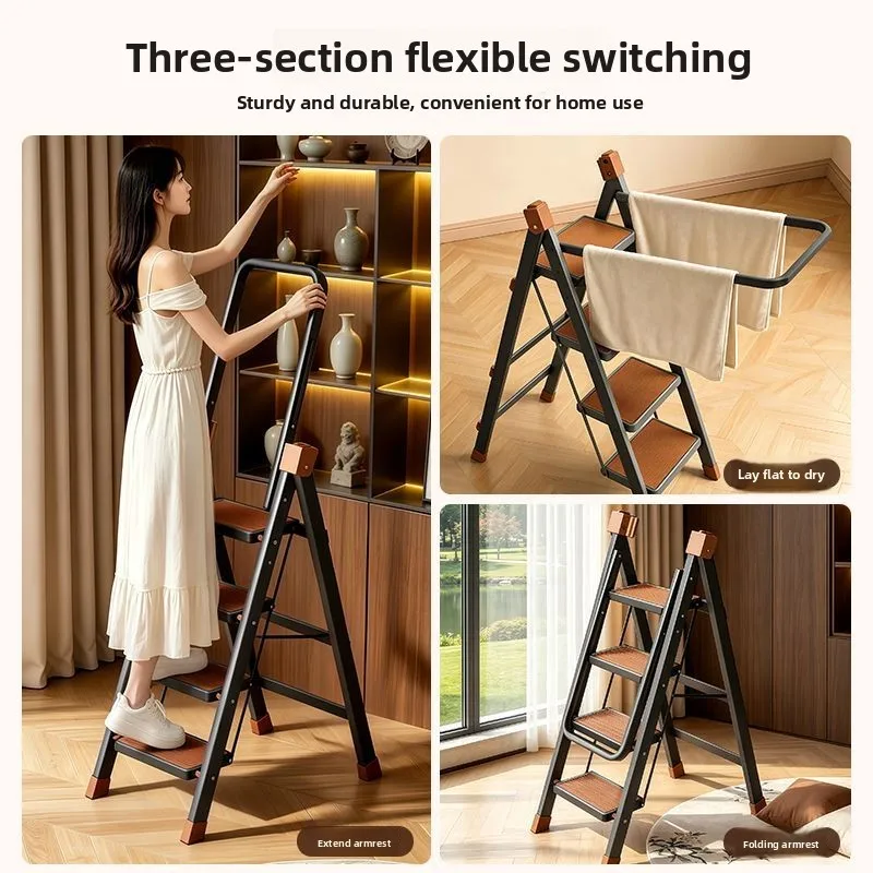The two-in-one clothes drying pedal is safe and stable, and the multi-functional clothes drying rod is free of installation.