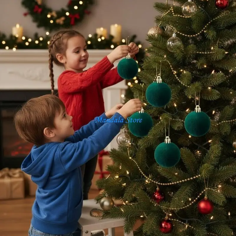 

U2JC Christmas decorations, shatterproof Christmas silk ball ornaments, Christmas tree winter holiday decorations, festive 12 in