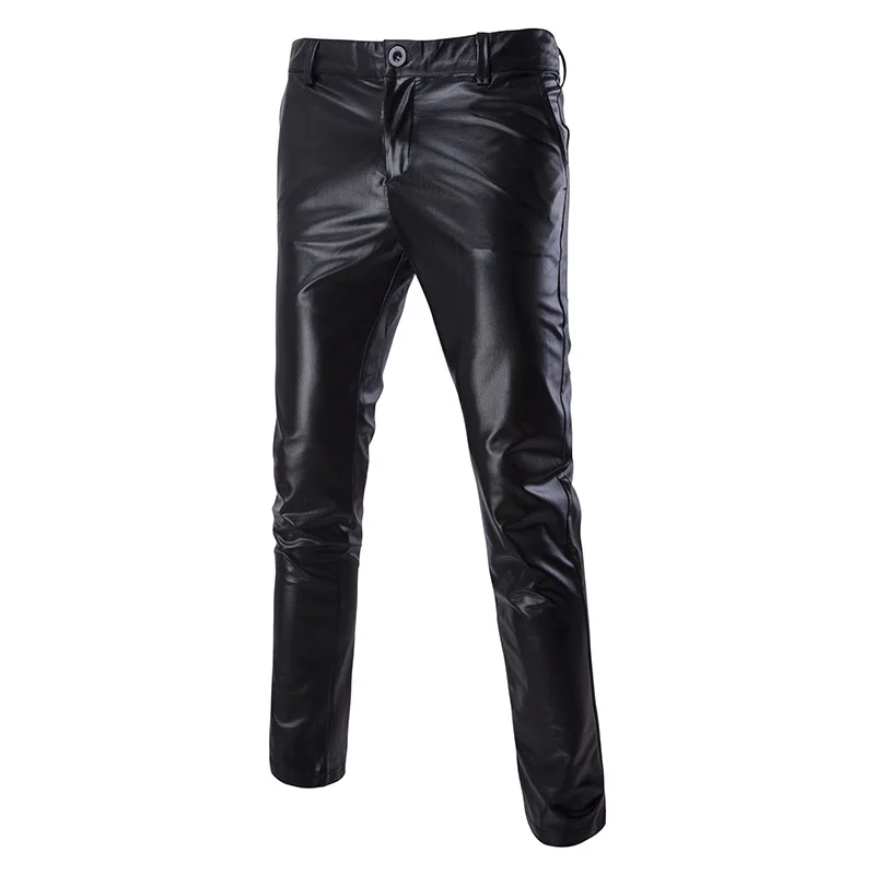 New Bronzing Glossy Casual Trousers Suit Slim-fitting Men's Trousers