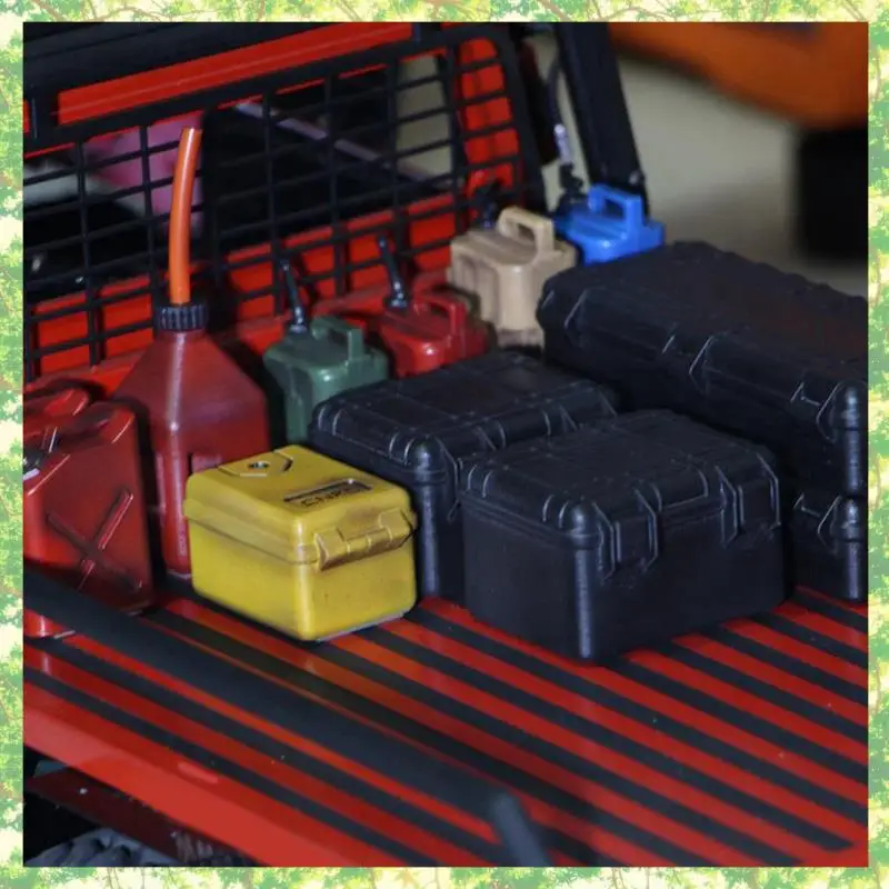 Eco-friendly-9Pcs plástico rc carro caixa de armazenamento ferramenta decoração para traxxas trx4 axial scx10 90046 d90 1/10 rc rastreador acessórios