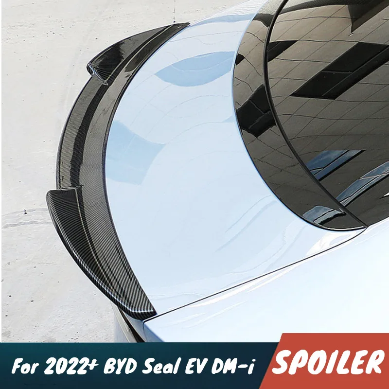 

Для 2022 2023 2024 2025 BYD Seal EV DM-i черный карбон задняя крышка багажника автомобиля спойлер крылья внешние тюнинговые аксессуары часть