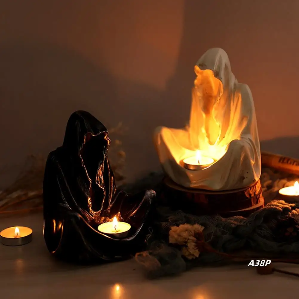 

Ghost Candle Holder Halloween Horror Gothic Candle Holder Gothic Spooky Tea Light Horror Candle Holder