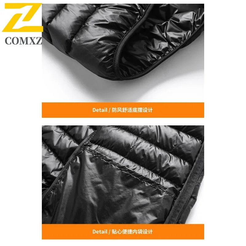 COMXZ Winter Jacket Solid Color Slim Fit Versatile Windproof Travel Padded Jacket Skiing Loose Stylish Down Jacket Men Clothing
