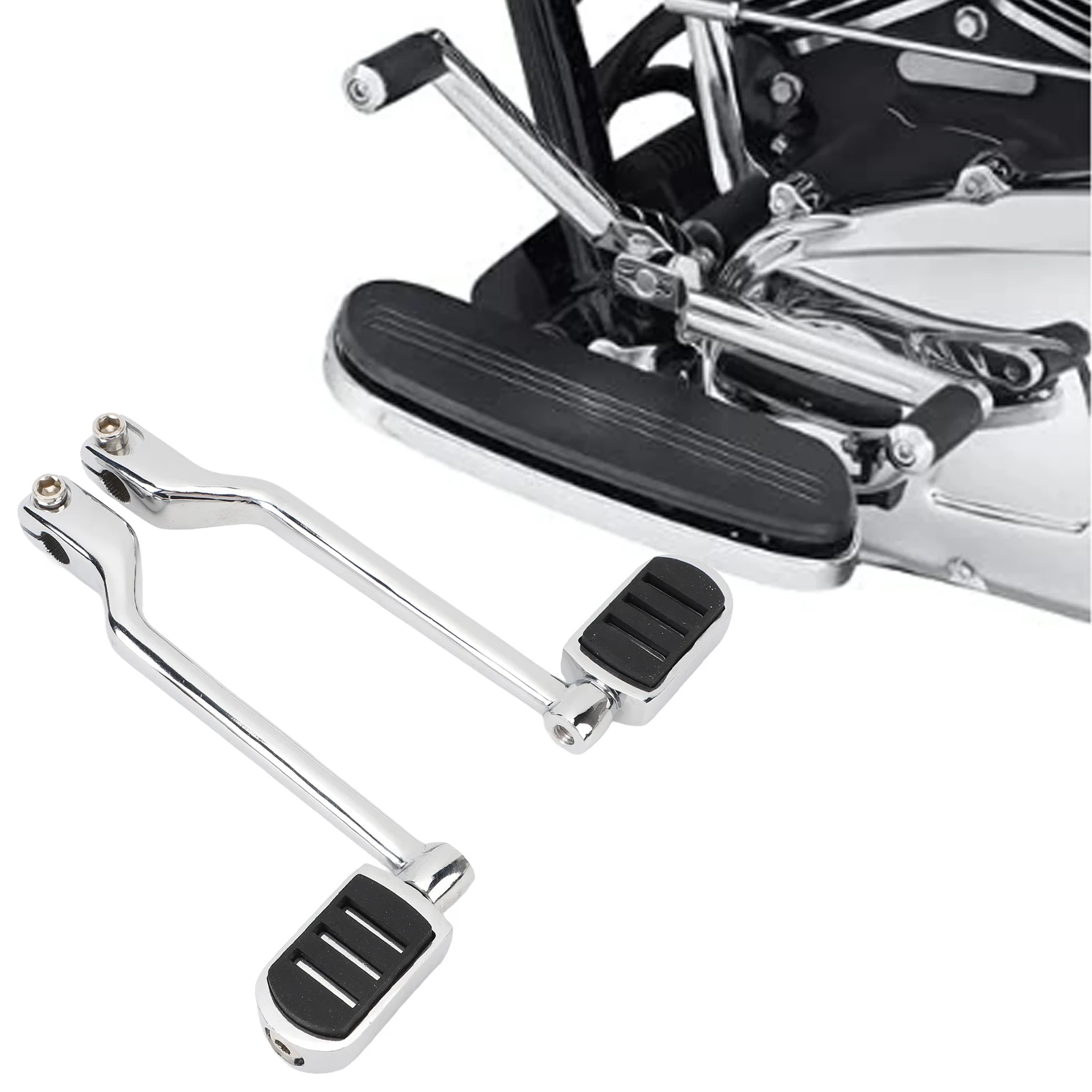 

2 Pcs Chrome Heel Toe Shift Pegs Zinc Alloy Front Rear Shifter Lever Foot Pegs for Touring Trike