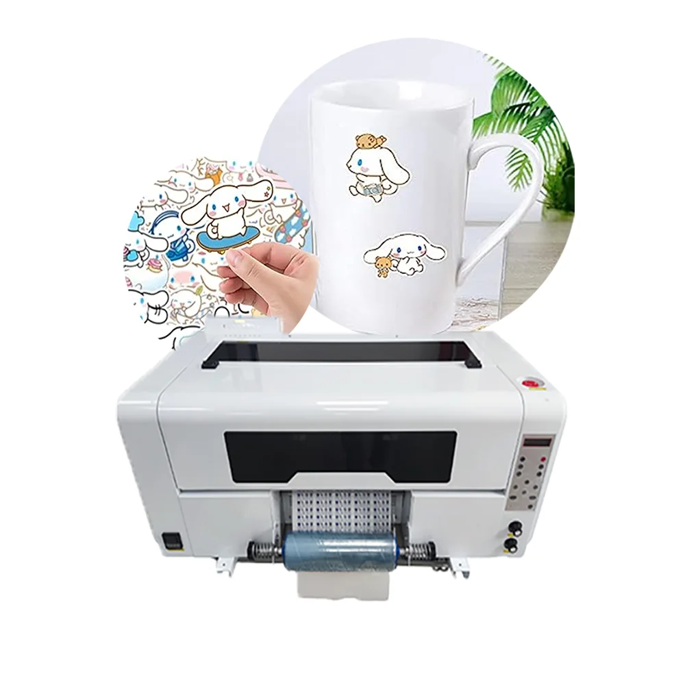 auto printing machine cup wrap transfers label sticker 30cm a3 UV DTF printer with laminator