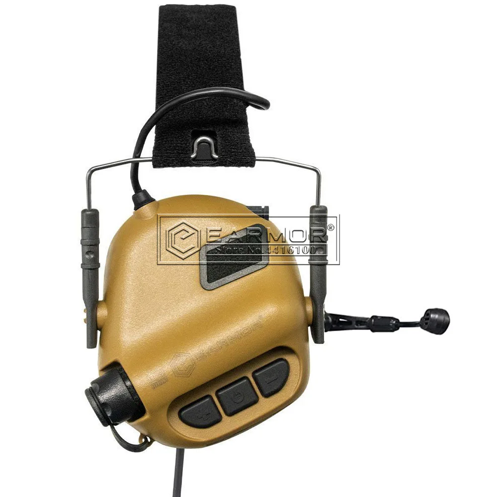 Opsmen earmor m32 mod4 fone de ouvido tático comunicação de aviação tiro redução de ruído protetor auditivo-coyote marrom