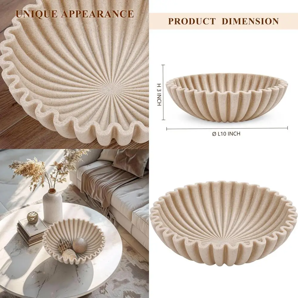 

Элегантная декоративная чаша из бежевого камня для украшения дома и кухонных столешниц