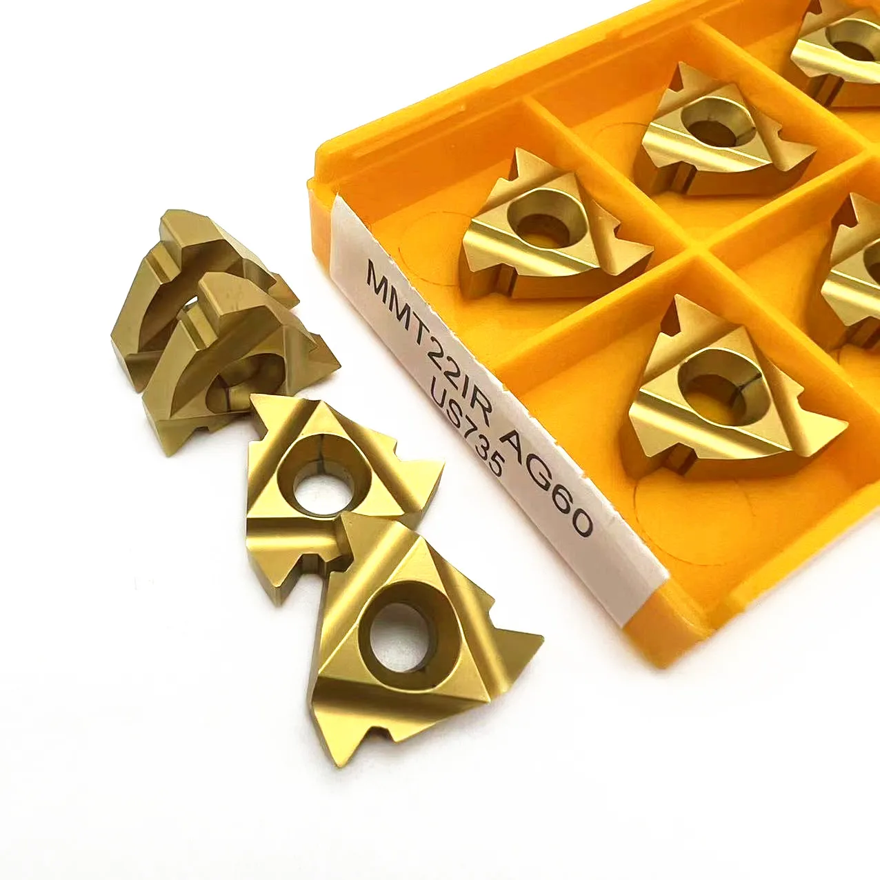 10ชิ้น MMT22IR MMT22ER AG60 US735 UE6020 CNC เครื่องมือกัดเกลียวคาร์ไบด์ AG55 MMT22IR AG60 US735 UE6020 VP15TF