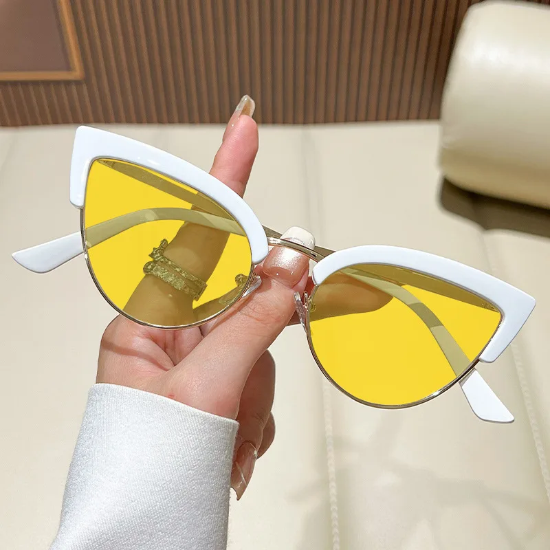 

Men's and Women's Fashion Cat-eye Half Frame Anti-blue Light Glasses Advanced Sense Night Vision Glasses HD Computer Glasses