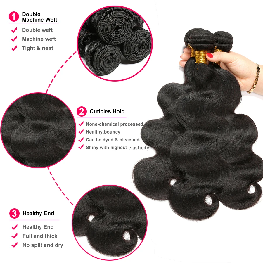 Body wave bundels sale 10-30 inch grote brazillian remy topkwaliteit 100% menselijk haar bundels natuurlijke kleur haarverlenging