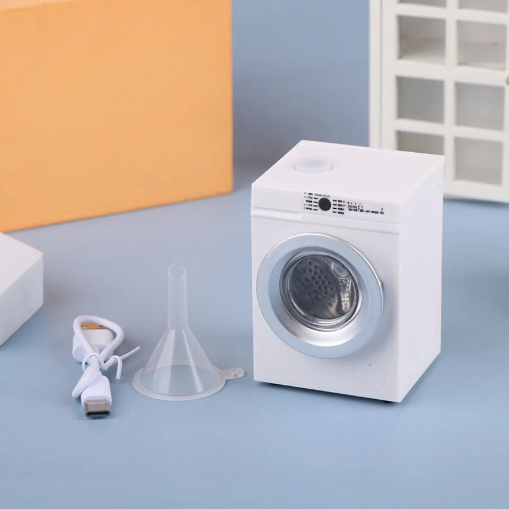 Dollhouse Miniature Simulation Drum Washing Machine Simulation 1:12 Furniture 1/12 Washing Machine Laundry Drum Washing Machine