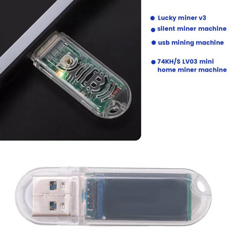 Hot sale Lucky Miner V3 Silent Miner Machine Usb Mining Machine 74KH/S LV03 Mini Home Miner Machine Asic Mining