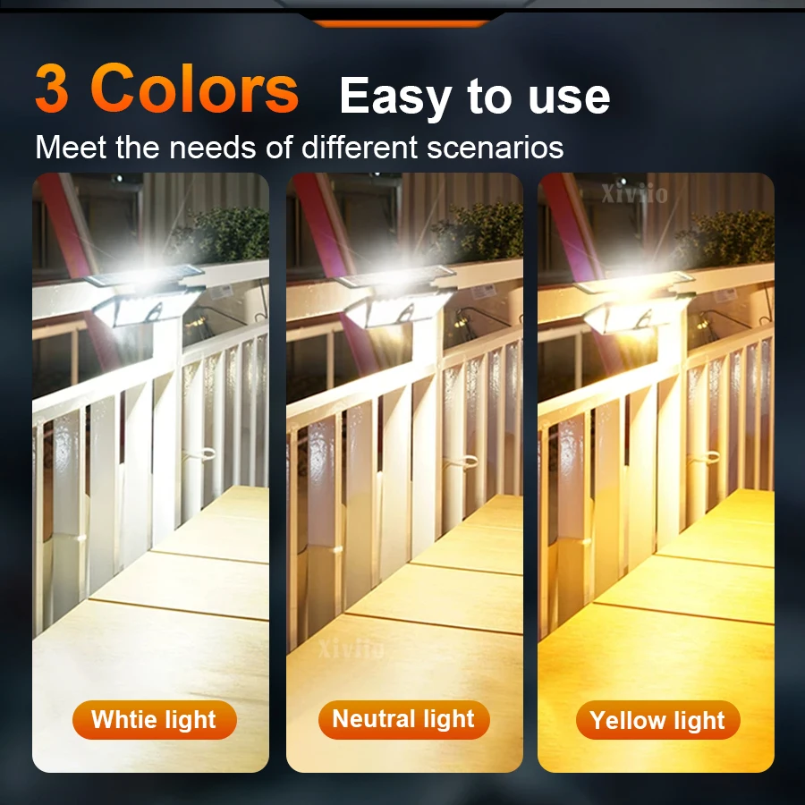 208LED Larger Solar Clip Lights Outdoor Courtyard Super Bright Motion Sensing Clip-on Solar Lights Garden Fence Outdoor Lighting