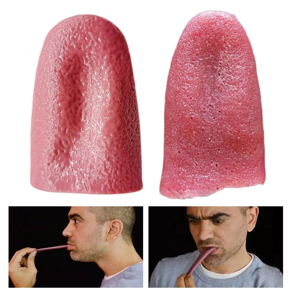 Realistic Fake Tongue Prop for Magic Shows Halloween Scary Funny Tongue Reusable Trick Tool Mentalism Magic Street Performances